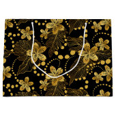 Dschungelförmige Blätter und Blume Große Geschenktüte (Vorderseite)