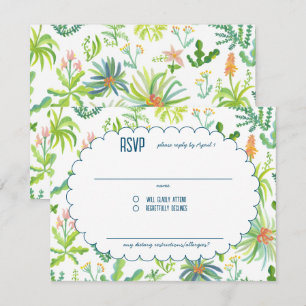 Dschungelgarten Aquarell individuell BRIDAL SHOWER RSVP Karte