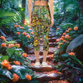 Dschungelgraffiti-Leggings - kühl und energetisch Capri Leggings