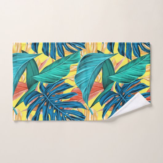 Dschungelinsel-Musterspaß des tropischen Blattes Badhandtuch Set (Handtuch)
