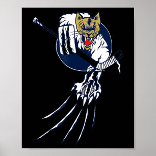 Dschungelkatze Hockey Eis-Biest-Torhüter-Logo Poster