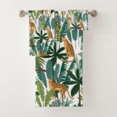 Dschungelkatze und Blätter Badhandtuch Set (Insitu)