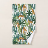 Dschungelkatze und Blätter Badhandtuch Set (Handtuch)