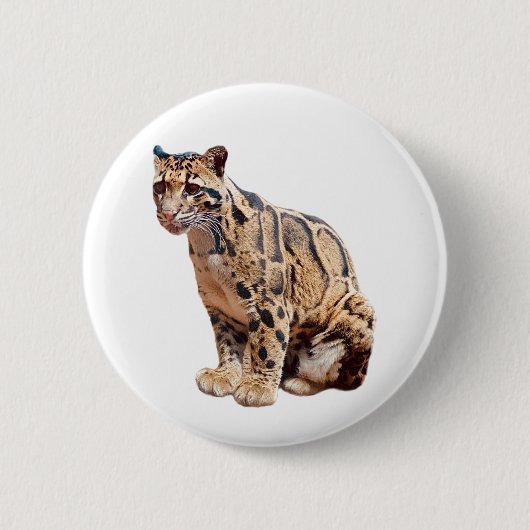 Dschungelkatzentier mit getrübter Leoparde Button (Vorderseite)