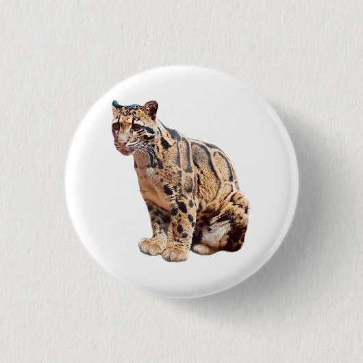 Dschungelkatzentier mit getrübter Leoparde Button (Vorderseite)