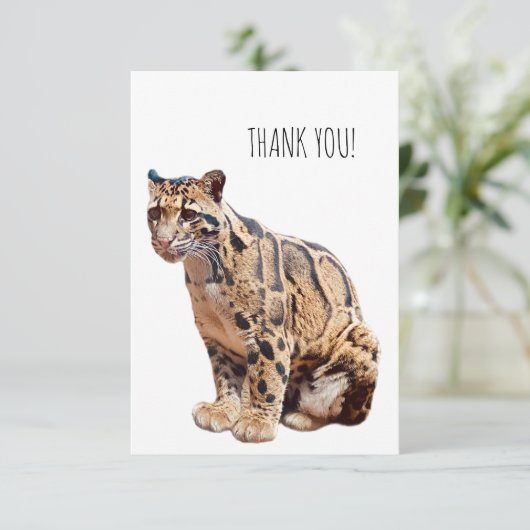 Dschungelkatzentier mit getrübter Leoparde Dankeskarte (Stehend Vorderseite)