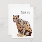 Dschungelkatzentier mit getrübter Leoparde Dankeskarte (Vorne/Hinten)