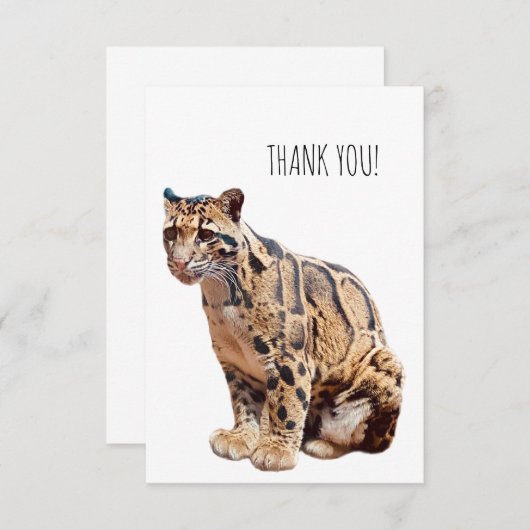 Dschungelkatzentier mit getrübter Leoparde Dankeskarte (Vorne/Hinten)
