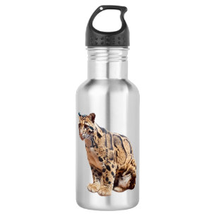 Dschungelkatzentier mit getrübter Leoparde Edelstahlflasche