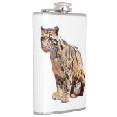 Dschungelkatzentier mit getrübter Leoparde Flachmann (Rechts)