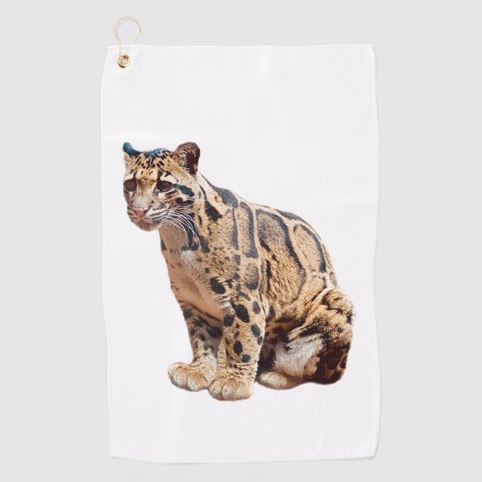 Dschungelkatzentier mit getrübter Leoparde Golfhandtuch (Vorderseite)