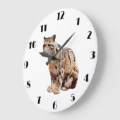 Dschungelkatzentier mit getrübter Leoparde Große Wanduhr (Winkel)