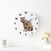 Dschungelkatzentier mit getrübter Leoparde Große Wanduhr (Zuhause)