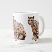 Dschungelkatzentier mit getrübter Leoparde Jumbo-Tasse (Vorderseite Rechts)