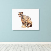 Dschungelkatzentier mit getrübter Leoparde Leinwanddruck (Insitu (Holzboden))
