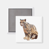 Dschungelkatzentier mit getrübter Leoparde Magnet (Vorderseite/Rückseite)