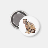 Dschungelkatzentier mit getrübter Leoparde Magnet (Vorderseite/Rückseite)