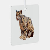 Dschungelkatzentier mit getrübter Leoparde Ornament Aus Metall (Vorderseite Rechts)