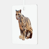 Dschungelkatzentier mit getrübter Leoparde Ornament Aus Metall (Vorderseite links)