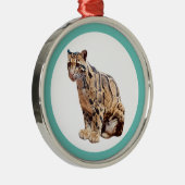 Dschungelkatzentier mit getrübter Leoparde Ornament Aus Metall (Rechts)