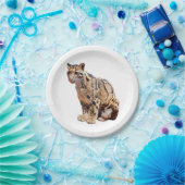 Dschungelkatzentier mit getrübter Leoparde Pappteller (Party)