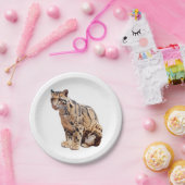 Dschungelkatzentier mit getrübter Leoparde Pappteller (Party)