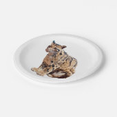 Dschungelkatzentier mit getrübter Leoparde Pappteller (Schrägansicht)