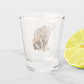 Dschungelkatzentier mit getrübter Leoparde Schnapsglas (Rückseite)