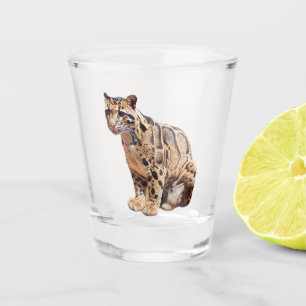 Dschungelkatzentier mit getrübter Leoparde Schnapsglas