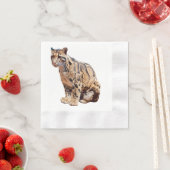 Dschungelkatzentier mit getrübter Leoparde Serviette (Beispiel)