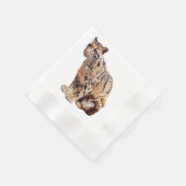 Dschungelkatzentier mit getrübter Leoparde Serviette (Ecke)