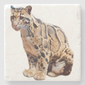 Dschungelkatzentier mit getrübter Leoparde Steinuntersetzer (Vorderseite)