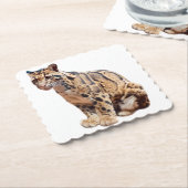 Dschungelkatzentier mit getrübter Leoparde Untersetzer (angewinkelt)