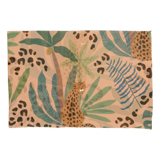 Dschungelleopardprint: Tiernahtloses Muster. Kissenbezug (Vorderseite)