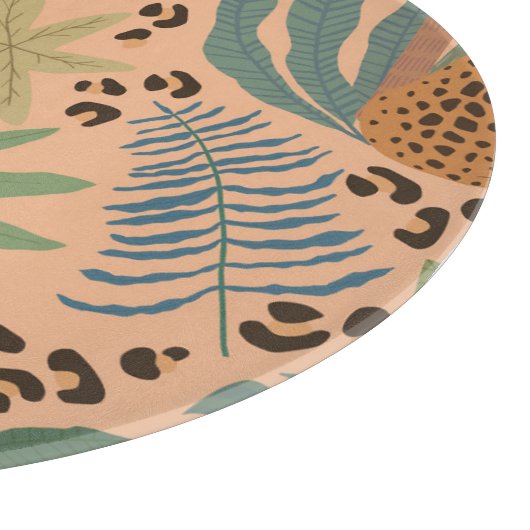 Dschungelleopardprint: Tiernahtloses Muster. Schneidebrett (Ecke)