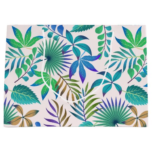 Dschungelmuster-Blätter Große Geschenktüte (Vorderseite)