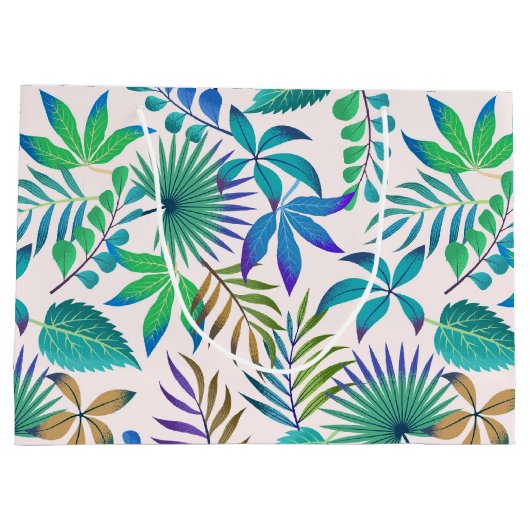 Dschungelmuster-Blätter Große Geschenktüte (Rückseite)