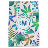 Dschungelmuster-Blätter Mittlere Geschenktüte (Rückseite)