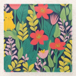 Dschungelmuster Glasuntersetzer