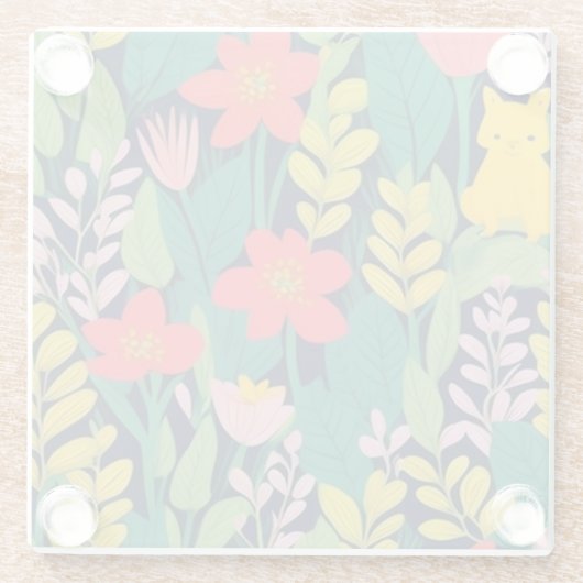 Dschungelmuster Glasuntersetzer (Rückseite)