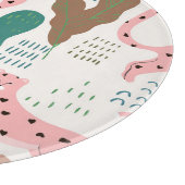 Dschungelmuster, Leopardendruck, Vintag. Schneidebrett (Ecke)