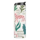 Dschungelmuster, Leopardendruck, Vintag. Thermosbecher (Nach links gedreht)