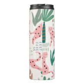 Dschungelmuster, Leopardendruck, Vintag. Thermosbecher (Rückseite)