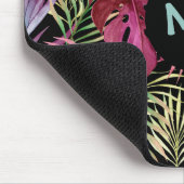 Dschungelmuster mit Monogramm für tropische Blätte Mousepad (Ecke)