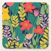 Dschungelmuster Rechteckiger Pappuntersetzer (Vorderseite)