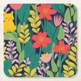 Dschungelmuster Rechteckiger Pappuntersetzer