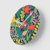Dschungelmuster Runde Wanduhr (Winkel)