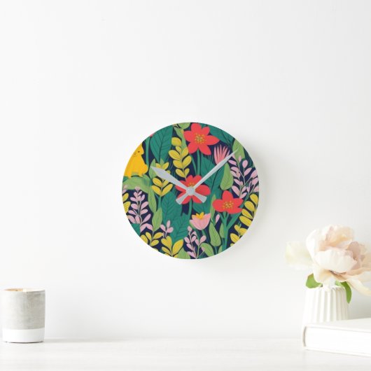 Dschungelmuster Runde Wanduhr (Zuhause)