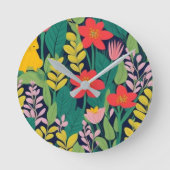 Dschungelmuster Runde Wanduhr (Vorderseite)