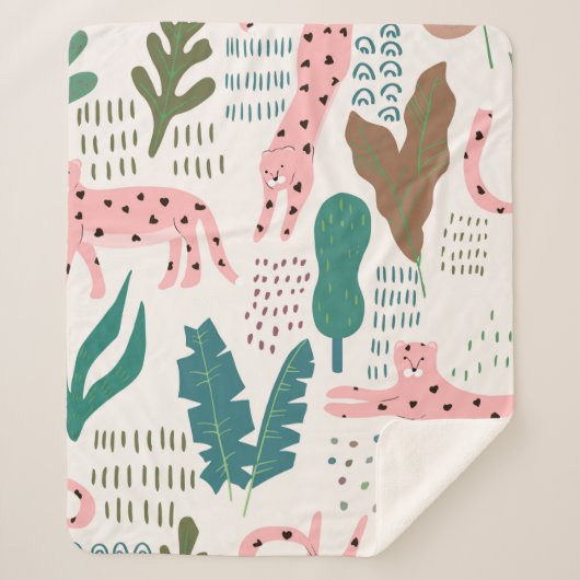 Dschungelmuster Sherpadecke (Vorderseite)